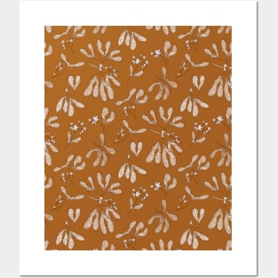 Maple pattern brown Posters and Art